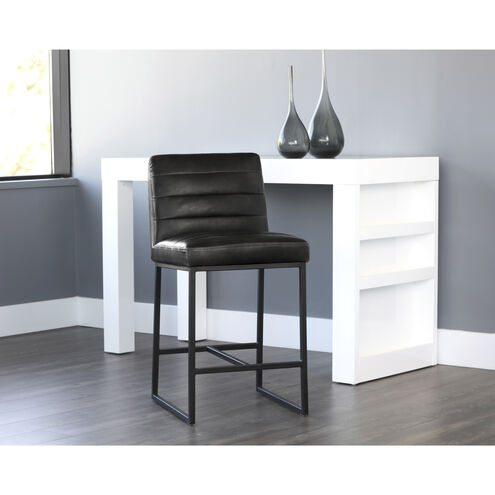 Spyros 37 inch Coal Black Counter Stool